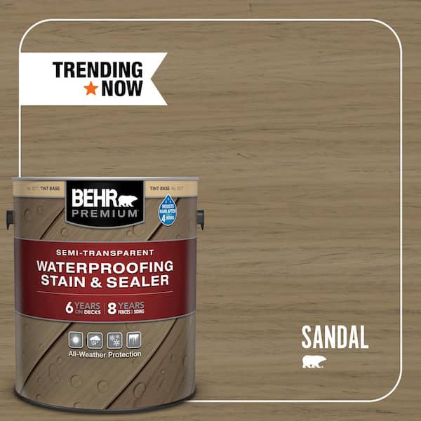 1 gal. #ST-121 Sandal Semi-Transparent Waterproofing Exterior Wood Stain and Sealer