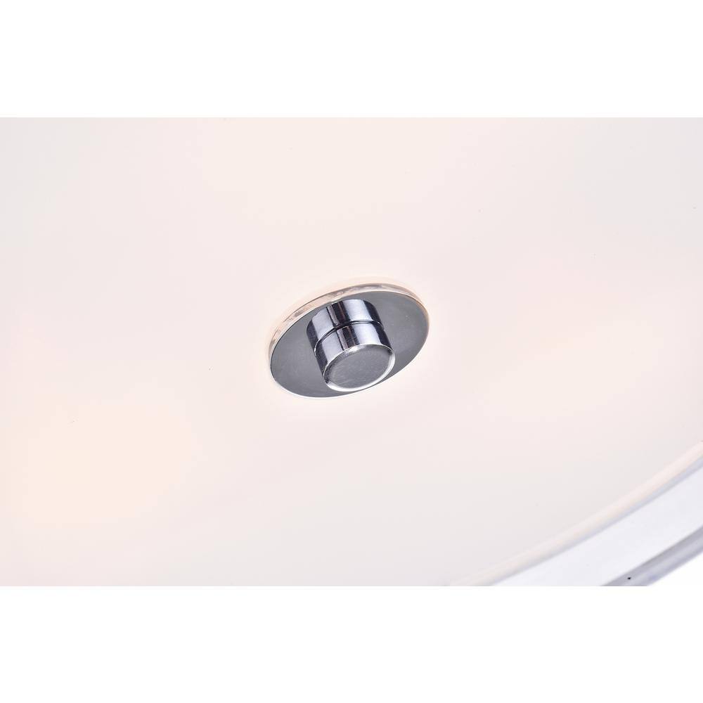 Modern Brushed Nickel 13.8" Double Drum Crystal Semi Flush Mount Chandelier