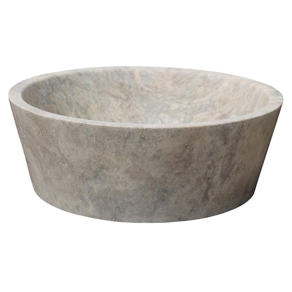 TashMart Tapered Natural Stone Vessel Sink in Grey