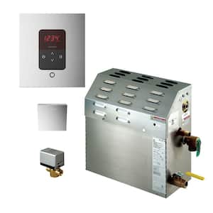6kW Steam Bath Generator with iTempo AutoFlush Square Package in Polished Chrome