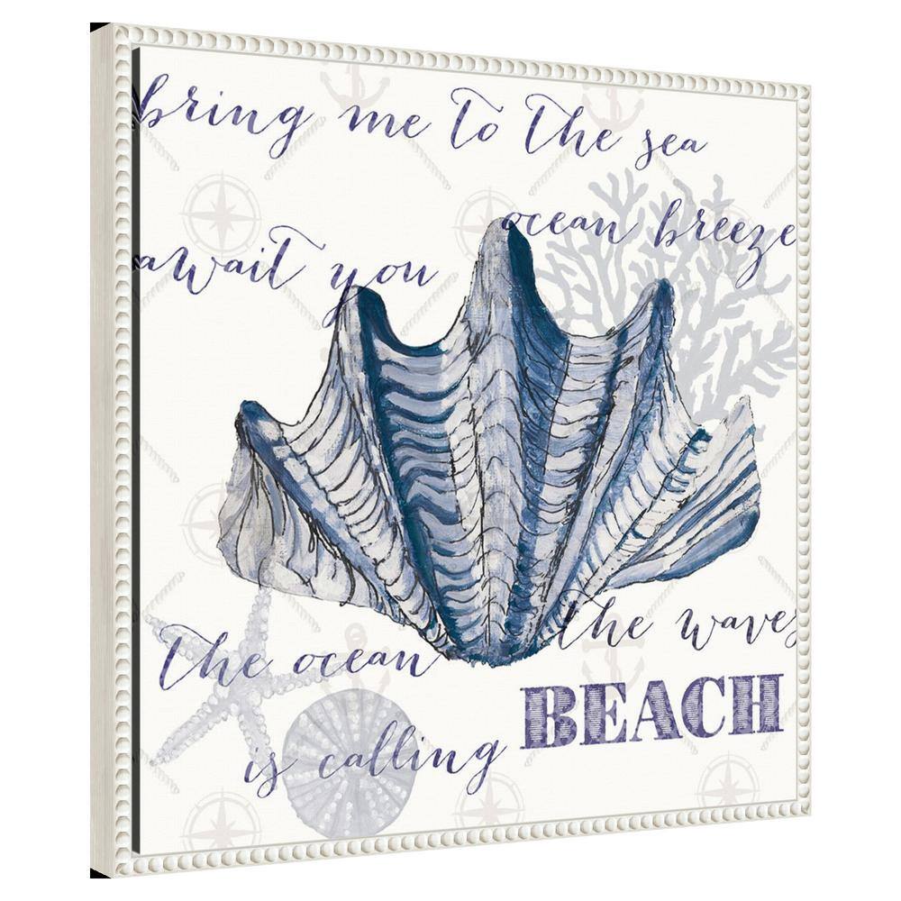 Indigo Nautical Quote Canvas Art with Beaded Frame