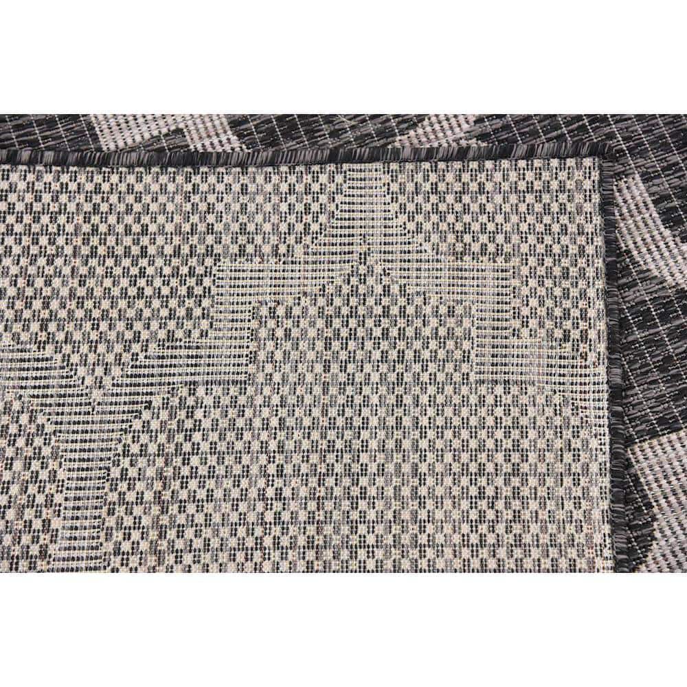 Trellis Charm Black Synthetic 9' x 12' Outdoor Area Rug