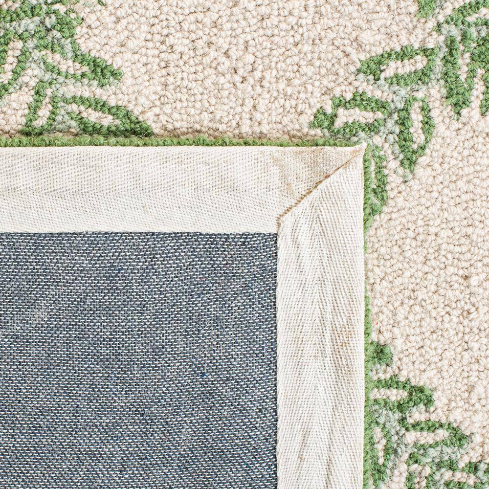 Ivory Elegance Hand-Knotted Wool Floral Accent Rug - 33" x 4"
