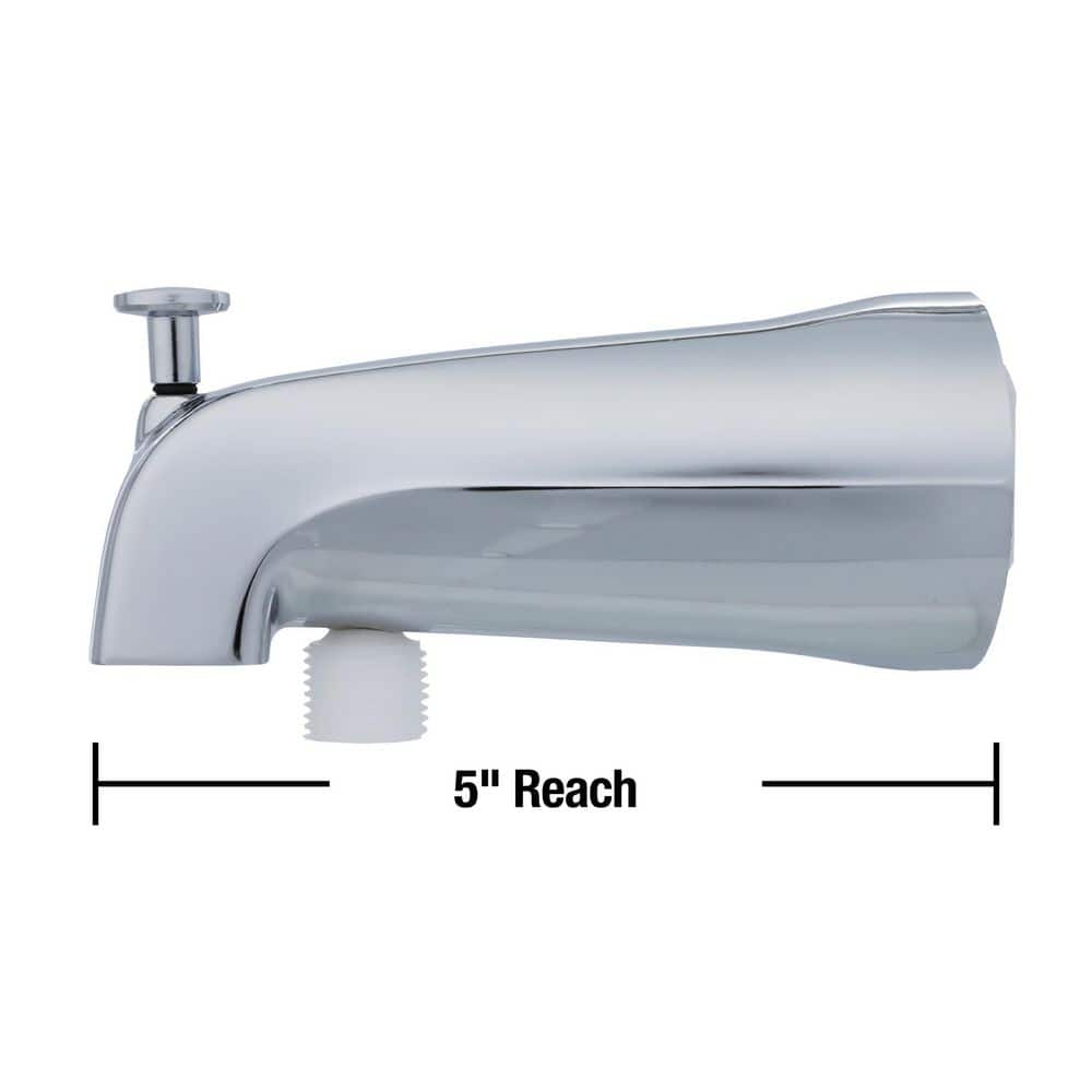 Universal Chrome Wall Mounted Tub Spout with Diverter