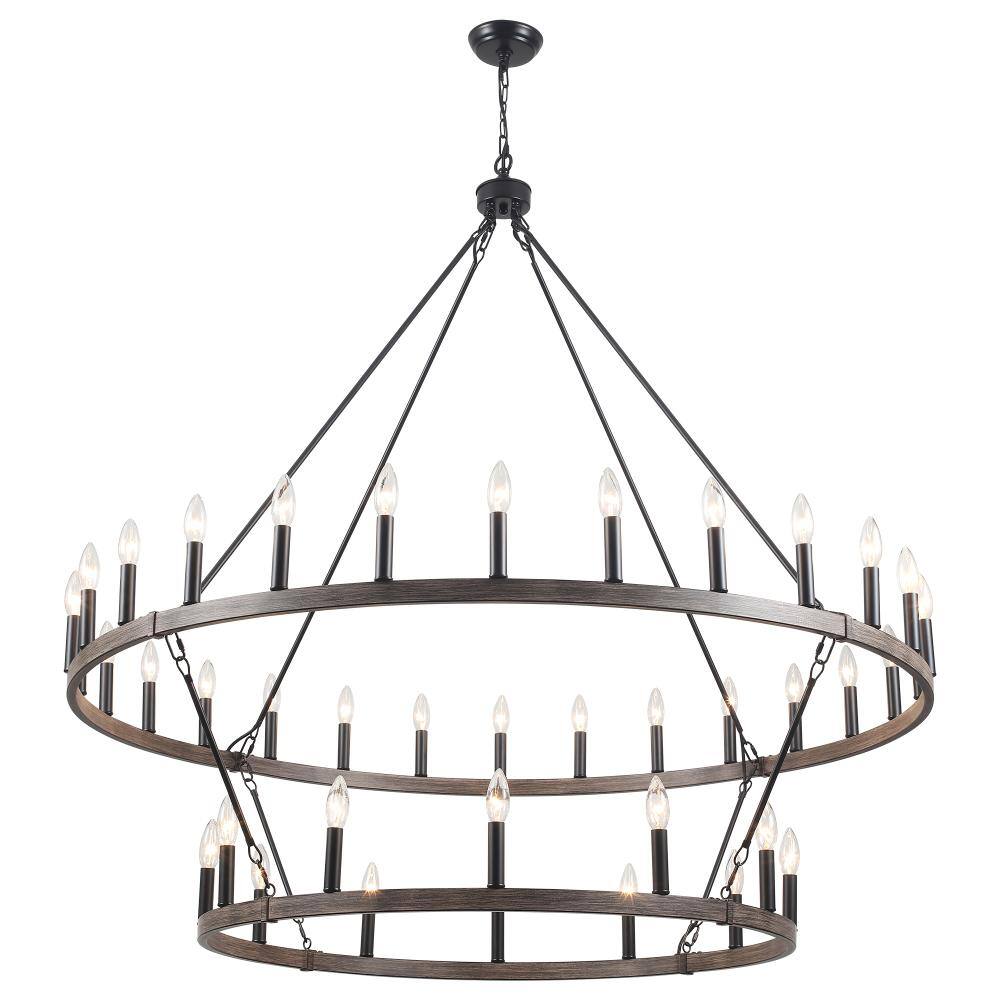 40-Light Black/Brown Farmhouse Candle Style Wagon Wheel Chandelier for Living Room Kitchen Dining Room Foyer price history on PriceWatchPro