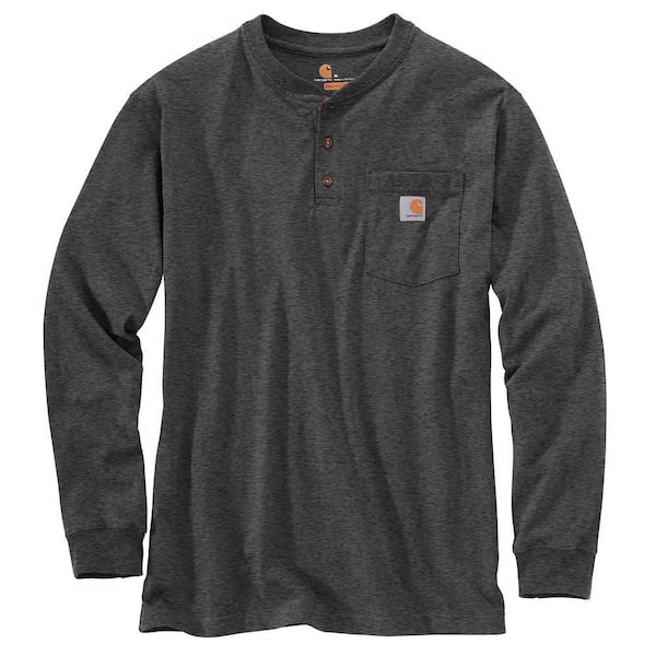 Carhartt Men's Regular Small Carbon Heather Cotton/Polyester Long-Sleeve T-Shirt