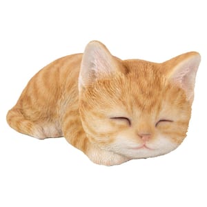 Orange Tabby Kitten Sleeping Statue