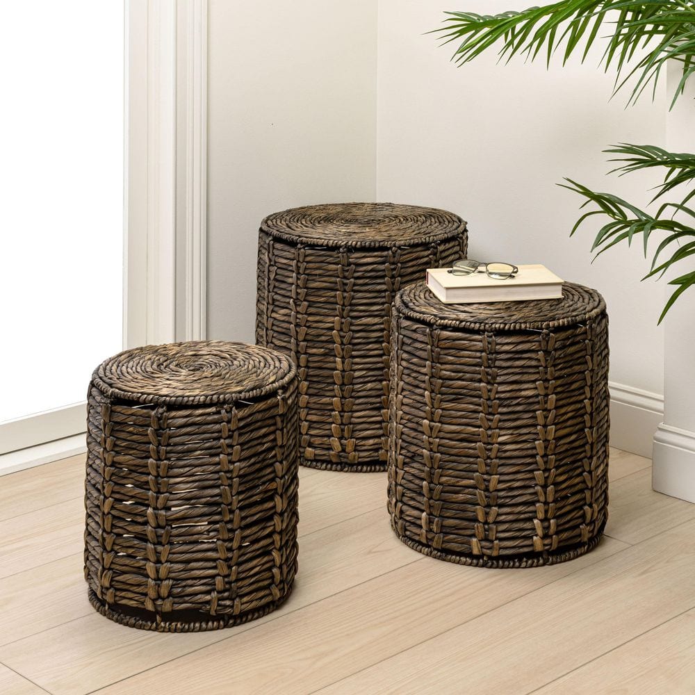 JONATHAN Y Zaria 18.11 in. Coastal Bohemian Handwoven Brown Water