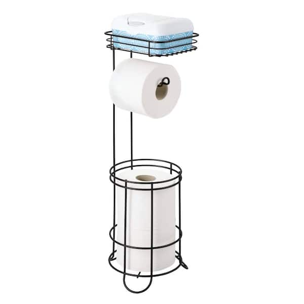 iDesign Tissue Reserve with Dispenser and Shelf Matte Black