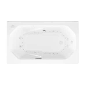 Onyx Diamond Series 5 ft. Left Drain Rectangular Drop-in Whirlpool and Air Bath Tub in White