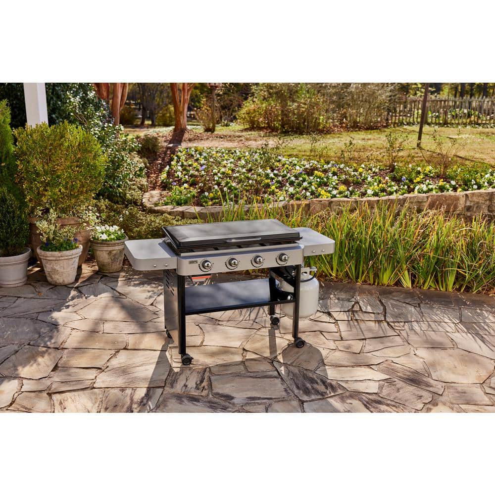 Weber 36-Inch Black Propane Gas Griddle with Side Tables