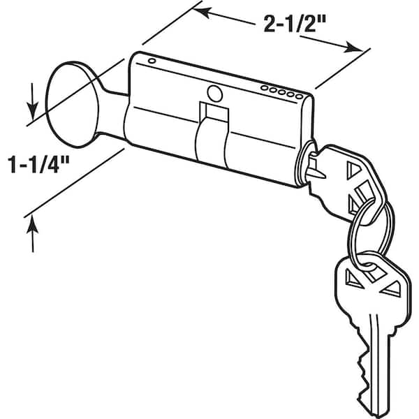 Prime-Line Key Cylinder w/Thumbturn, Solid Brass Construction, Polished  Brass Finish K 5062 - The Home Depot