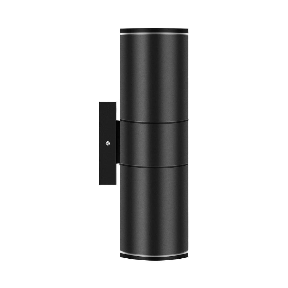 11.5 in. Black Aluminum Modern Indoor and Outdoor Cylinder LED Wall Lantern Scone price history on PriceWatchPro