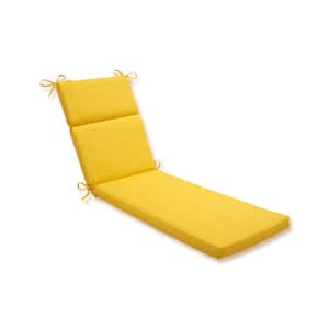 Solid 21 x 28.5 Outdoor Chaise Lounge Cushion in Yellow Fresco