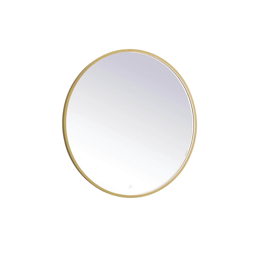 Timeless Home 39 in. W x 39 in. H Modern Round Aluminum Framed LED Bathroom
