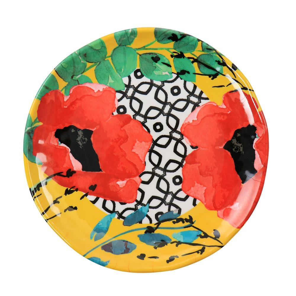 Grace Floral Multicolor Melamine 12-Piece Dinnerware Set