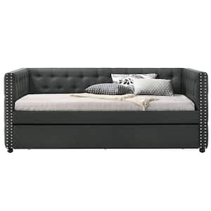 Romona 54 in. x 75 in. Gray Trundle Daybed