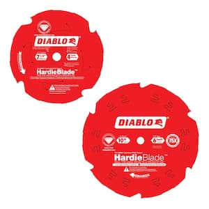 7-1/4 in. x 4-Tooth & 10 in. x 6-Tooth HARDIE Blade Polycrystalline Diamond Fiber Cement Circular Saw Blades (2-Blades)