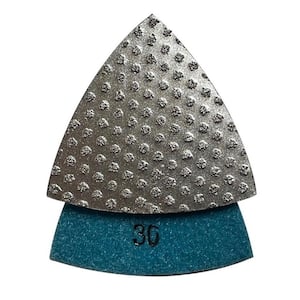 3 in. Triangular Grinding Pads for Oscillating Tools, Vacuum Brazed Diamond, 3mm Segment Height, 30 Grit