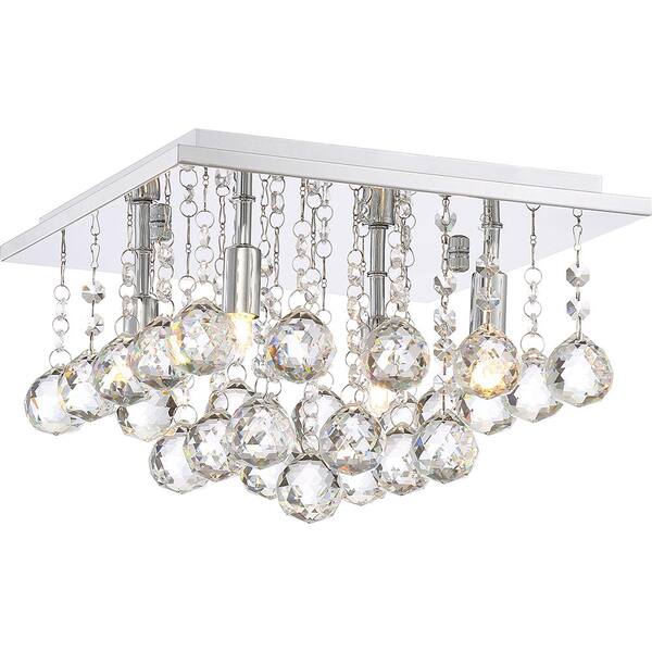 Quoizel Bordeaux 11.75 in. 4-Light Polished Chrome Flush Mount