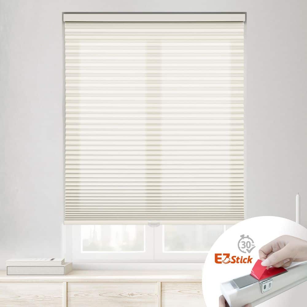 Ivory Cordless Light Filtering EZ Stick No Tools No Drill Eco Polyester Cellular Shades-21 in. W x 72 in. L price history on PriceWatchPro