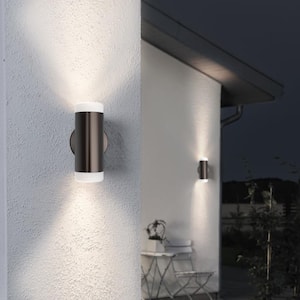75W Equivalent Integrated Bronze Outdoor LED Wall Pack Light, 1400 Lumens, 3000K