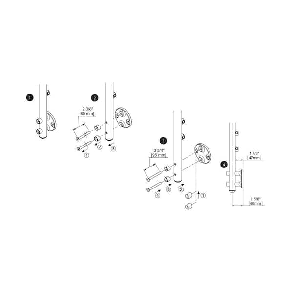 Dolle Prova PA13b 2-7/8 in. Anthracite Side Mount Spacer