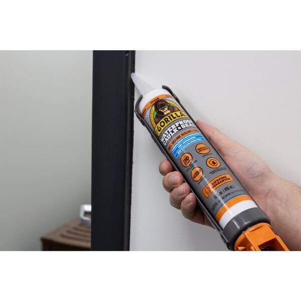 Gorilla 10 oz. Clear Waterproof Caulk and Seal 100% Silicone Sealant 108311  - The Home Depot