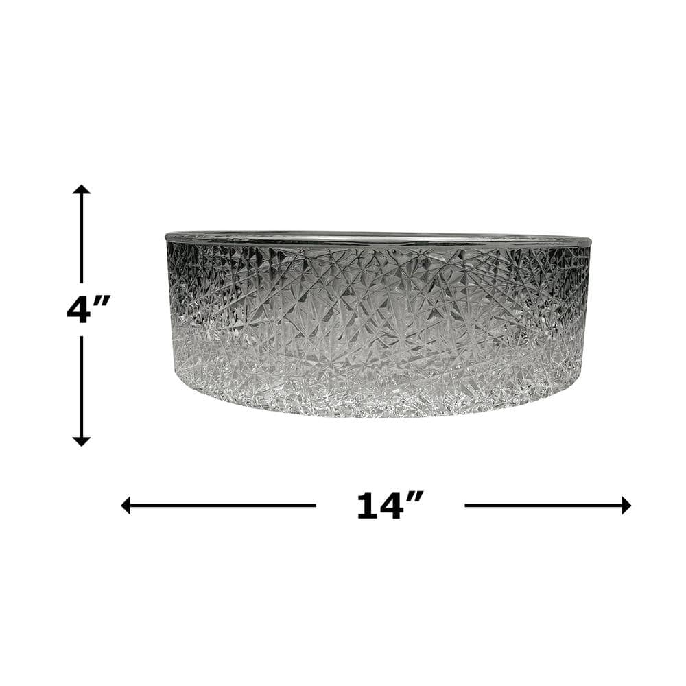 Stadium 14" Black Gradient Glass Circular Bathroom Vessel Sink