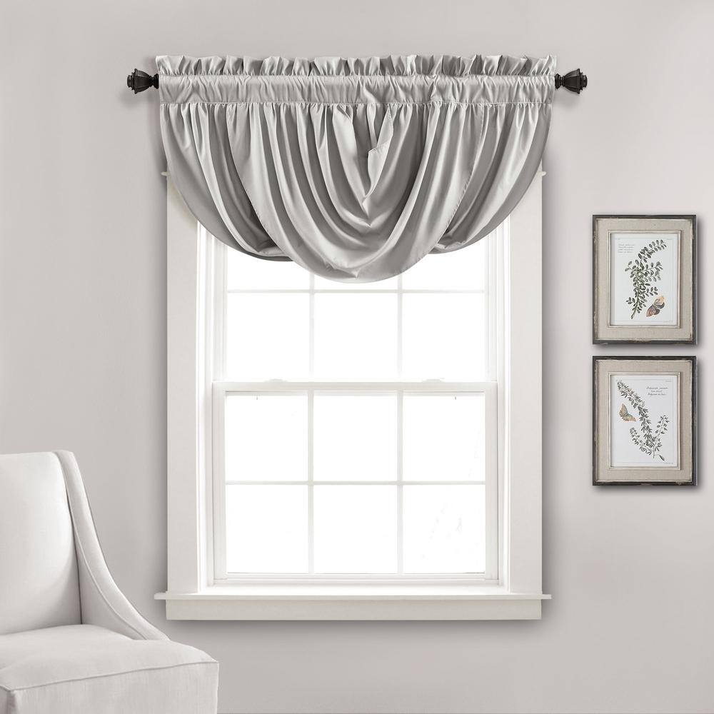 Light Gray Polyester Rod Pocket Window Valance