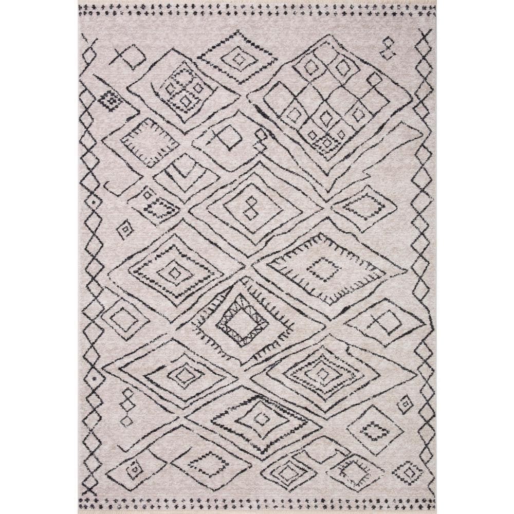 Vance Modern Dove Gray Easy-Care Rectangular Area Rug 5'3" x 7'9"
