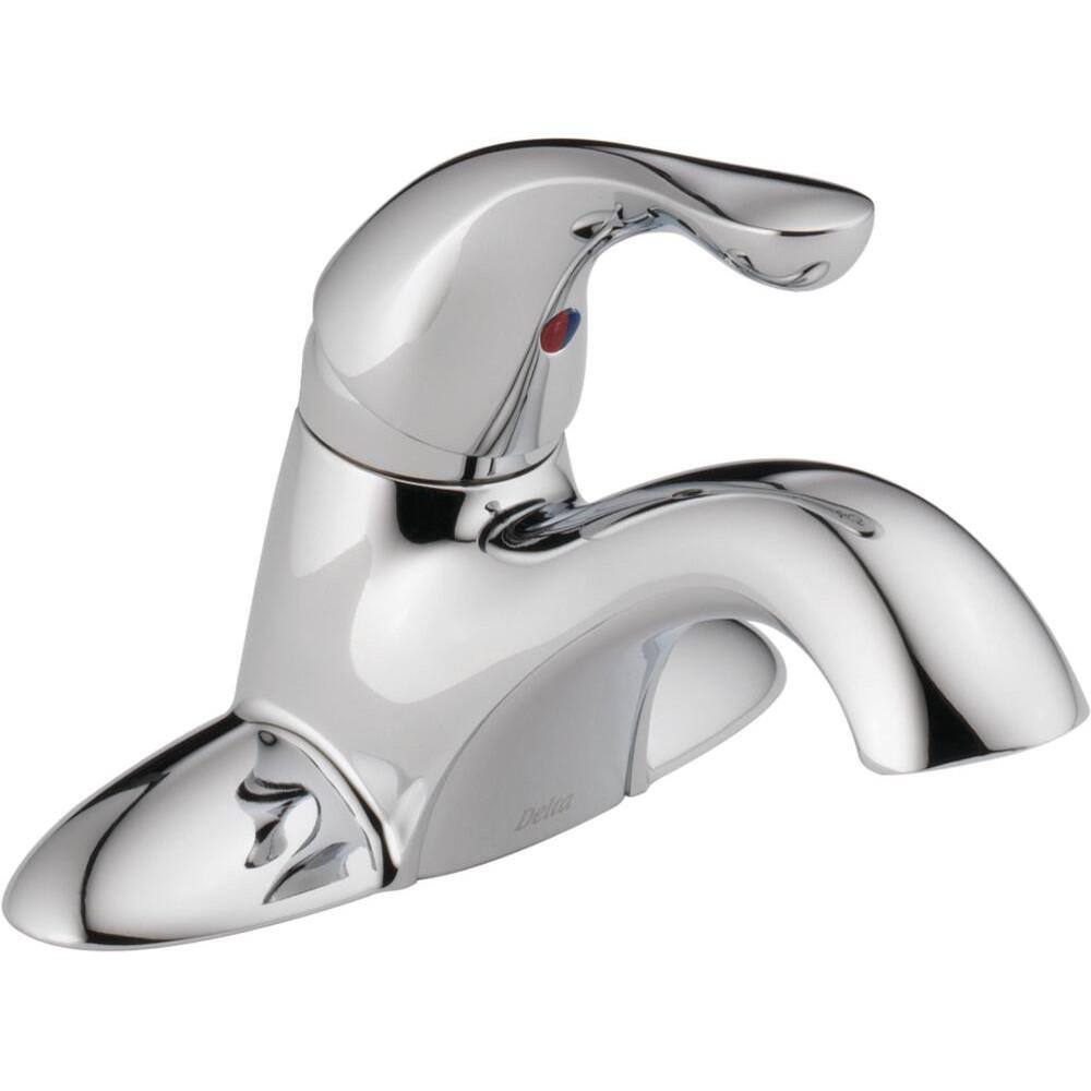 Sleek Modern Chrome Centerset Bathroom Faucet with Drain Assembly