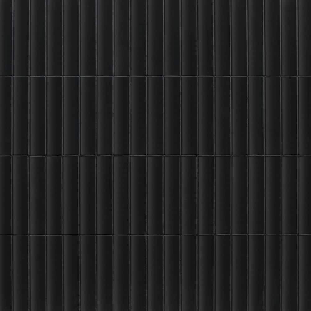 12.52" x 11.89" Black Honed Marble Mosaic Tile