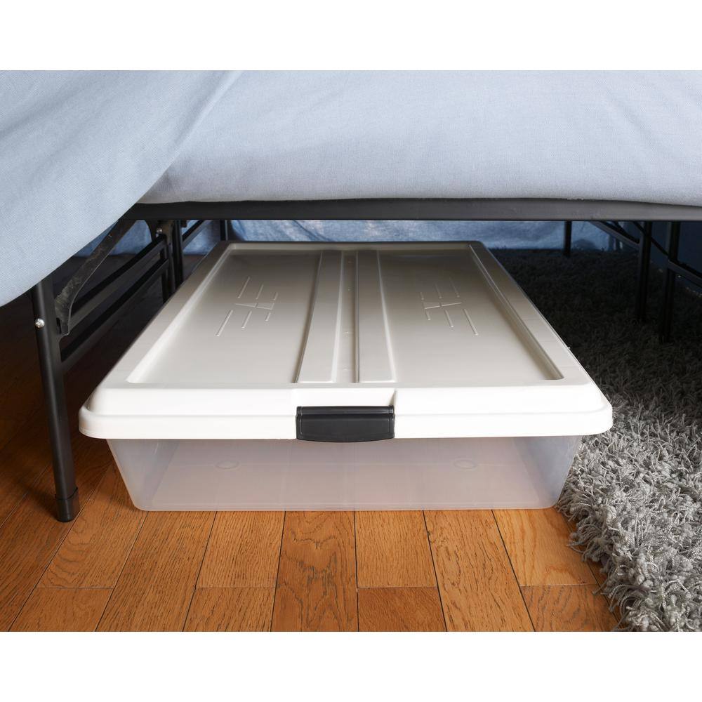 King Black Metal Platform Bed Frame with Storage