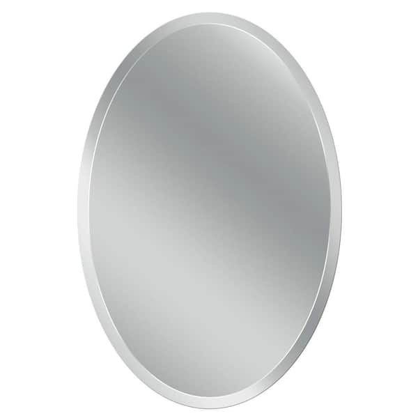 Head West 24 in. W x 36 in. H Frameless Oval Beveled Edge Bathroom Vanity Mirror
