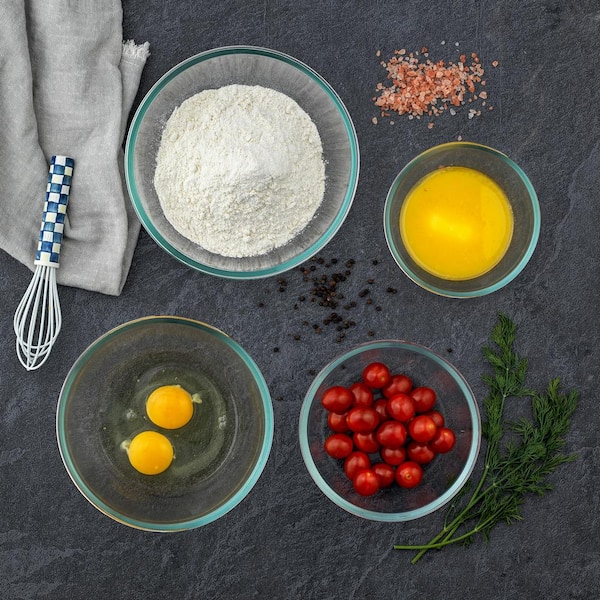 Joyjolt Joyful 4 Kitchen Glass Food Mixing Bowls With Lids - Grey : Target