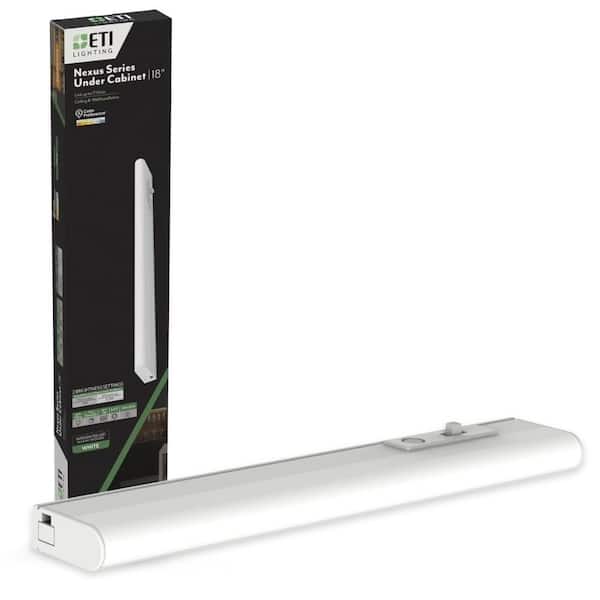 ETI LIGHTING NEXUS 18 in. Plug-in White Integrated LED Linkable Under Cabinet Light 750 Lumens Five Selectable CCT Dimmable