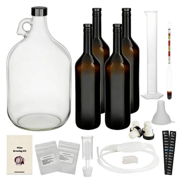 1 Gallon Glass Home Brewing and Wine Making Kit for Beginner, Making Wine, Home Brewing and Grape Juice Brewing (1-Pack)