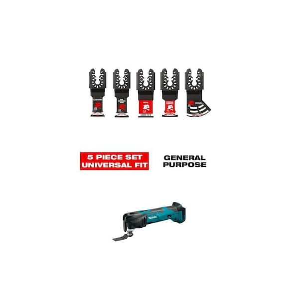 18V LXT Cordless Oscillating Multi-Tool (Tool-Only) with Adapters and Universal Oscillating Blade Set, 5-Pc