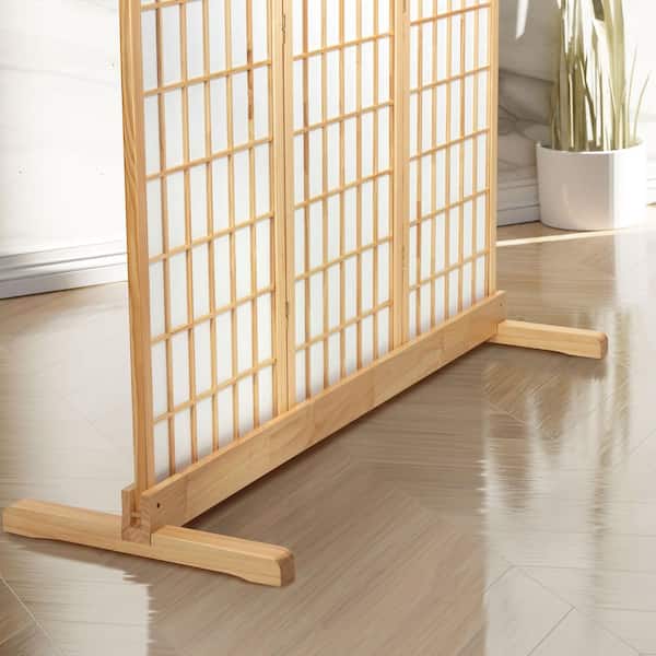 Oriental Furniture Natural 3-Panel Room Divider Stand