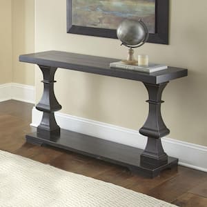 Dory 48 in. Ebony Standard Rectangle Wood Console Table with Storage