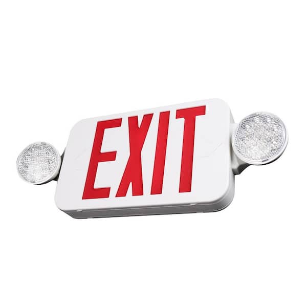 Combo 10-Watt Equivalent Integrated LED Red and Green Exit Sign Emergency Light with Ni-Cad 3.6-Volt Battery