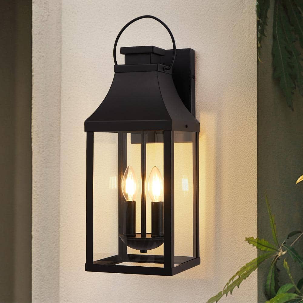 20 in. Outdoor Wall Light 1-Pack, Weatherproof Modern Black Porch Lantern with Easy Bulb Access, E12 Base,,No Bulbs price history on PriceWatchPro