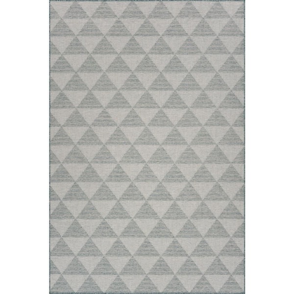 Zavelle Geometric Blue 7 ft. x 9 ft. Outdoor Area Rug