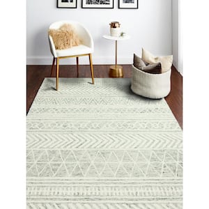 Valencia Green 9 ft. x 12 ft. (8'6" x 11'6") Geometric Transitional Area Rug
