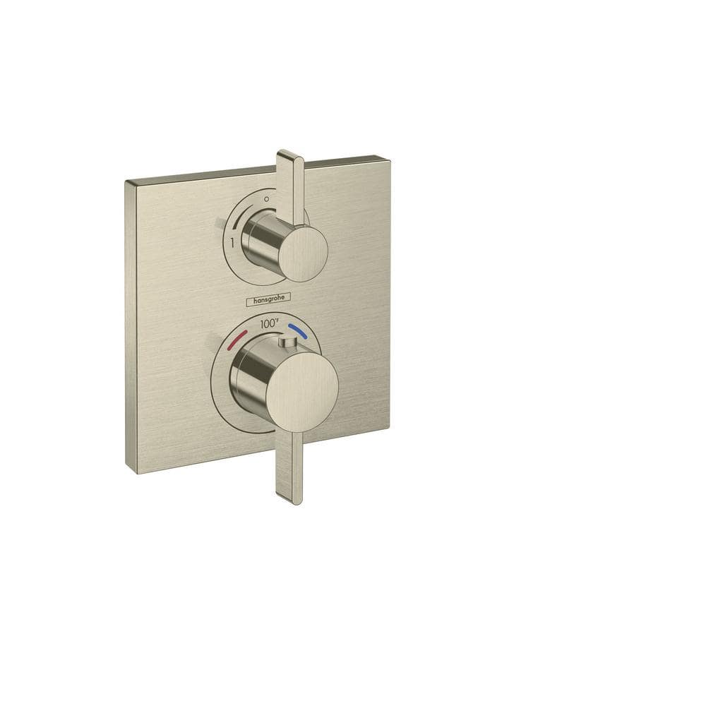 Contemporary Black Brushed Wall-Mounted Shower Trim