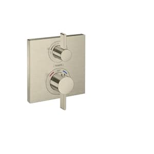 Ecostat Square 2-Handle Shower Trim Kit in Brushed Nickel Valve Not Included