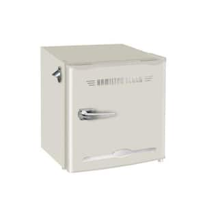 19.69 in. Wide 1.6 cu. ft. Retro Mini Refrigerator in Off-White (Cream)