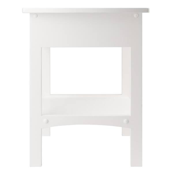 claire accent table white finish