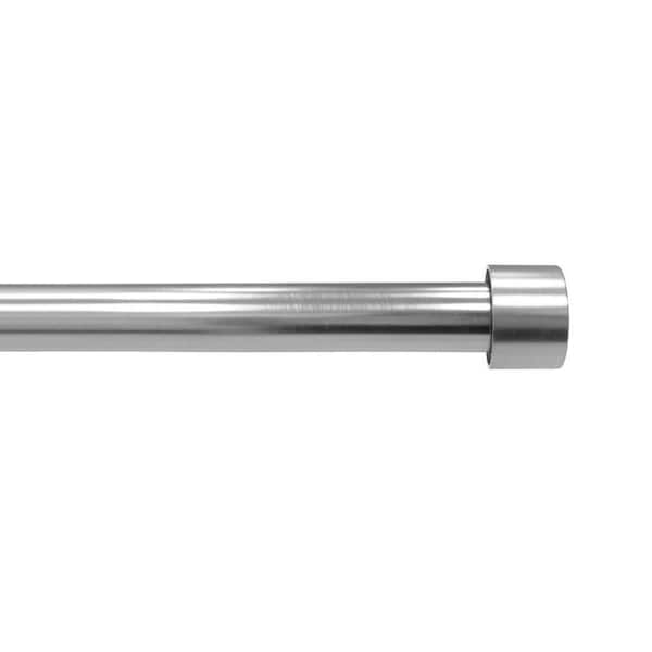 Lumi 36 in. - 66 in. Adjustable Single Curtain Rod 3/4 in. Dia. in Brushed Nickel with End Cap finials